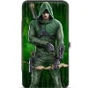 Hinged Wallet - Green Arrow Bow Pose + Arrows Greens