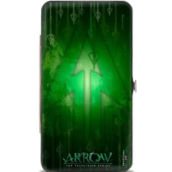 Hinged Wallet - Green Arrow Bow Pose + Arrows Greens