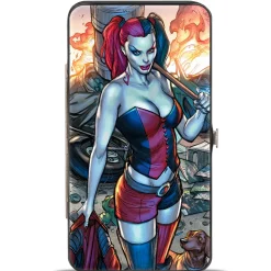 Hinged Wallet - Harley Quinn Hot in the City Pose + Battle Scene Blocks