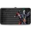 Hinged Wallet - Harley Quinn Hugging Joker Pose Lineup Grays