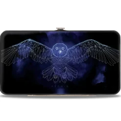 Hinged Wallet - Harry Potter HEDWIG Wings Pose + HARRY POTTER Black Purples White