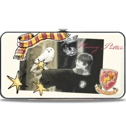 Hinged Wallet - Harry Potter and Hedwig Vivid Scene and Icons Collage