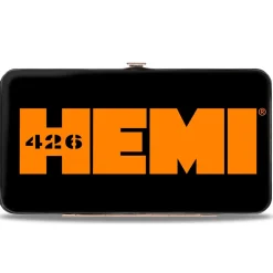 Hinged Wallet - HEMI 426 Logo2 Black White Orange