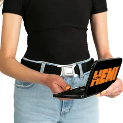 Hinged Wallet - HEMI 426 Logo2 Black White Orange
