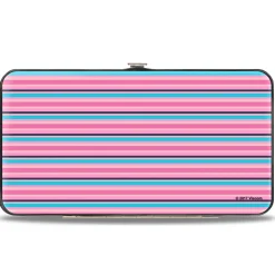 Hinged Wallet - HEY ARNOLD! 3-Character Poses + Stripes Pinks Blues