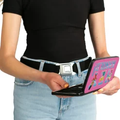 Hinged Wallet - HEY ARNOLD! 3-Character Poses + Stripes Pinks Blues