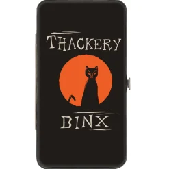 Hinged Wallet - Hocus Pocus THACKERY BINX Cat Moon Silhouette Black Orange