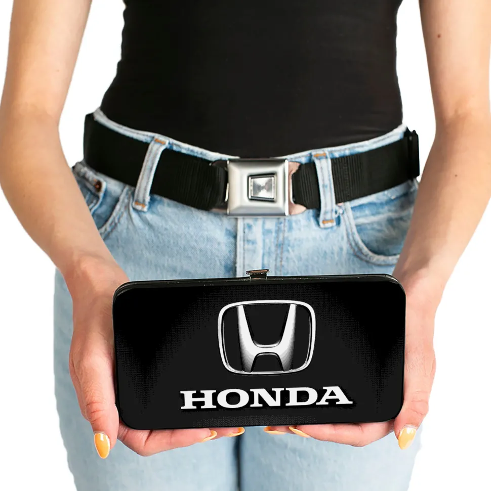 Hinged Wallet - Honda 3-D Logo Black Silver White