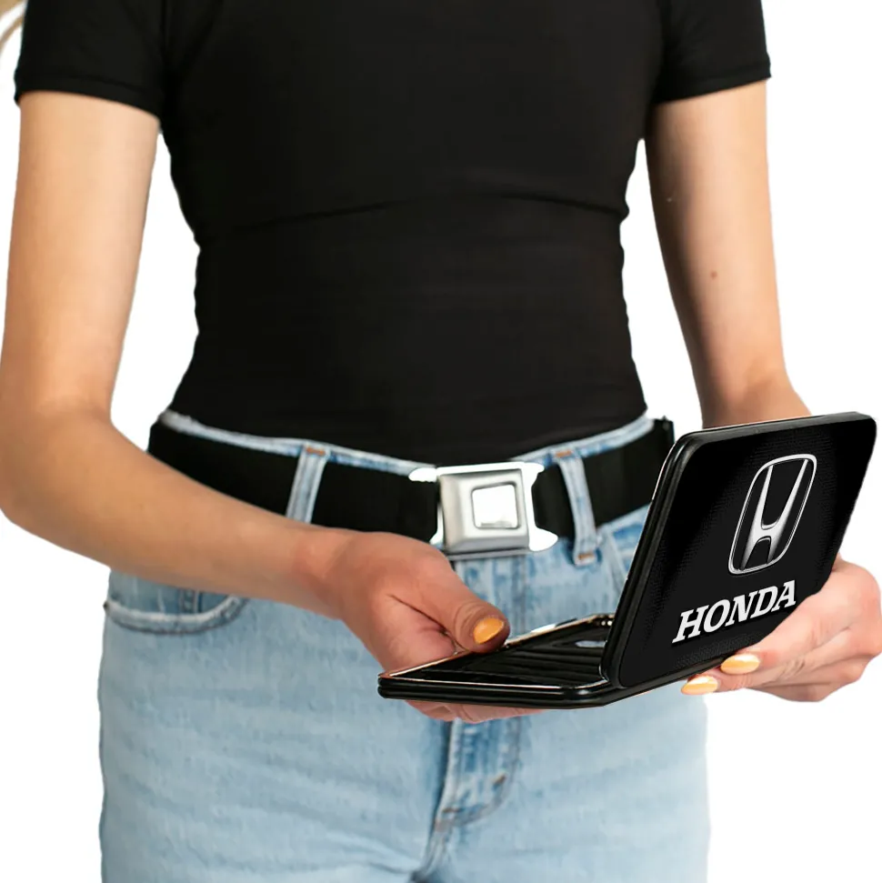Hinged Wallet - Honda 3-D Logo Black Silver White