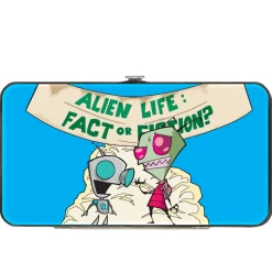 Hinged Wallet - Invader Zim and GIR ALIEN LIFE Pose Blue + Zim with Aliens Pose Black