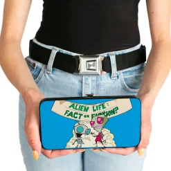 Hinged Wallet - Invader Zim and GIR ALIEN LIFE Pose Blue + Zim with Aliens Pose Black