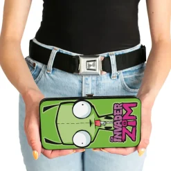 Hinged Wallet - INVADER ZIM GIR Pose and Title Logo + GIR and Costume Pose Green