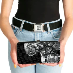 Hinged Wallet - Joker Wine Pose Sketch + THE JOKER Logo HA! HA! Black Grays White