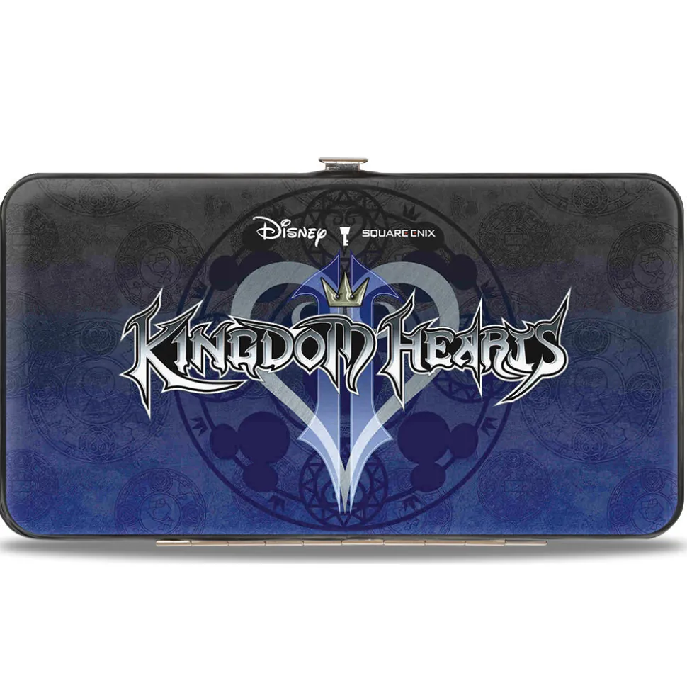 Hinged Wallet - KINGDOM HEARTS II Logo Hidden Mickey Symbol Symbols Scattered Blues