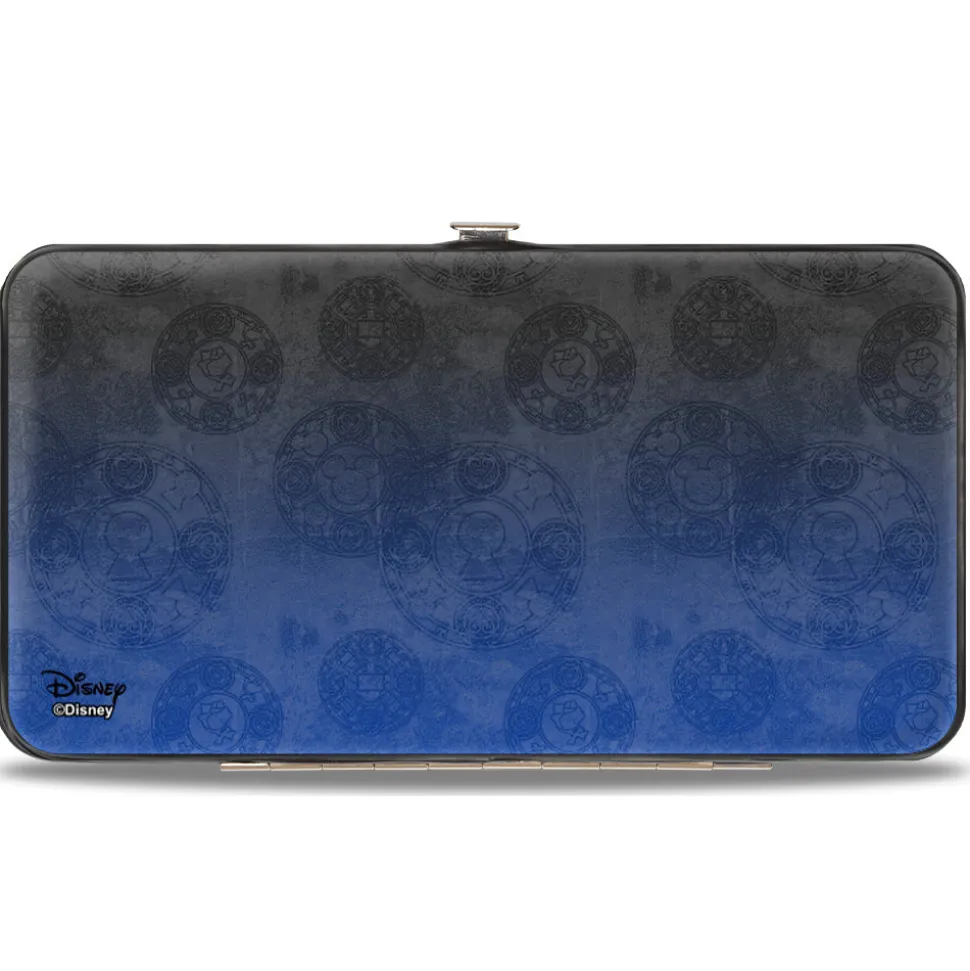 Hinged Wallet - KINGDOM HEARTS II Logo Hidden Mickey Symbol Symbols Scattered Blues