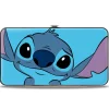 Hinged Wallet - Lilo & Stitch Stitch Sweet Smiling Pose CLOSE-UP Blues
