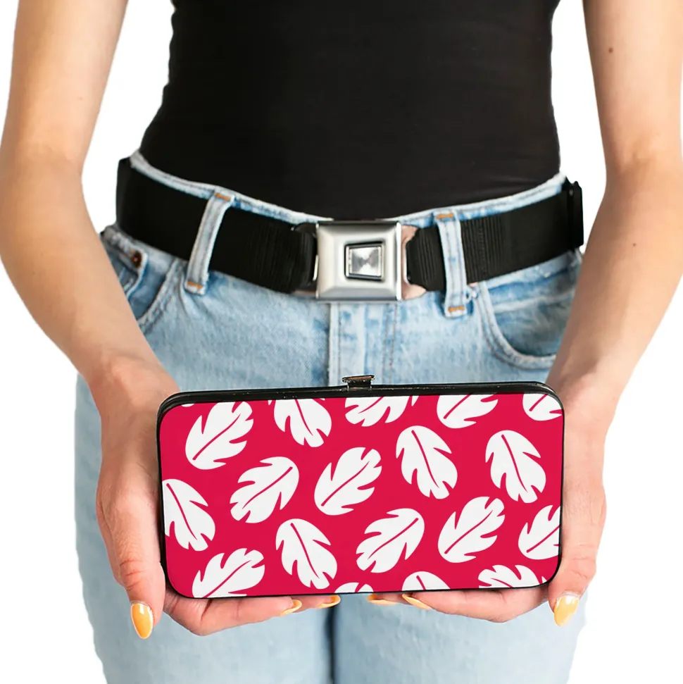 Hinged Wallet - Lilo & Stitch Bounding Lilo Dress Leaves Red White