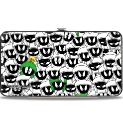 Hinged Wallet - Marvin the Martian Ray Gun Pose Expressions Stacked LANDSCAPE White Black Multi Color