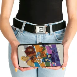 Hinged Wallet - Masters of the Universe Character Stripe Poses White/Multi Color