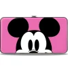 Hinged Wallet - Mickey Mouse Face Character Close-Up + Autograph Pink/Black