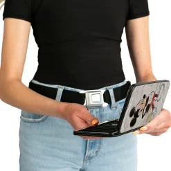 Hinged Wallet - Mickey Mouse Standing Pose Modern + Retro Sketches