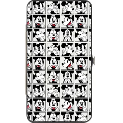 Hinged Wallet - Mickey Mouse Expression Blocks White Black Red