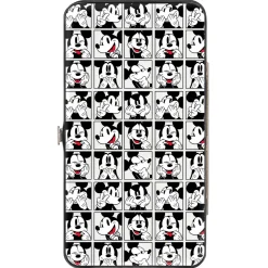 Hinged Wallet - Mickey Mouse Expression Blocks White Black Red