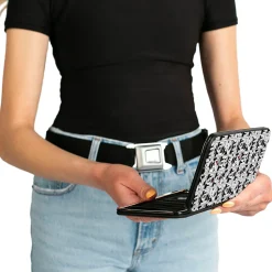 Hinged Wallet - Mickey Mouse Expression Blocks White Black Red