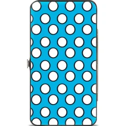 Hinged Wallet - Minnie Style Smiling Pose + Dots Blue/Black/White