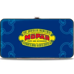 Hinged Wallet - MOPAR 1937-1947 Logo-USE CHRYSLER ENGINEERED MOPAR PARTS AND ACCESSORIES Blue Yellow Red