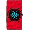 Hinged Wallet - Mulan Flower Lattice Mushu Icons Scattered Reds Black Blue