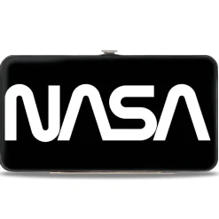 Hinged Wallet - NASA Text Black White