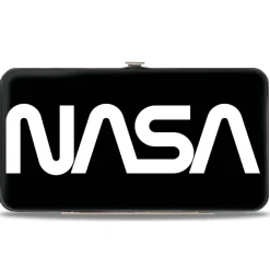 Hinged Wallet - NASA Text Black White