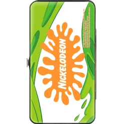 Hinged Wallet - Nick 90's 9-Character Mash Up Collage + NICKELODEON Splat Logo White