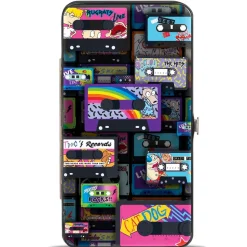 Hinged Wallet - Nick 90's Rewind Mash Up Cassette Tapes Collage Black