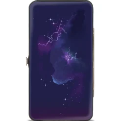 Hinged Wallet - Onward Barley LET LOOSE Smiling Pose + Galaxy Purples