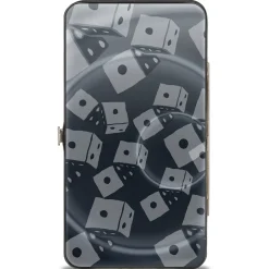 Hinged Wallet - Oogie Boogie Rolling Dice Pose + Scattered Dice Grays