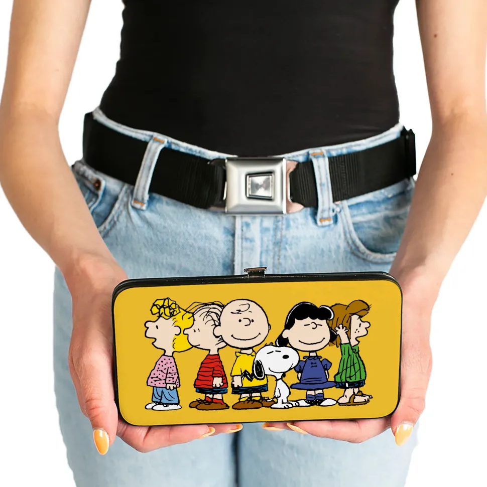 Hinged Wallet - Peanuts Gang Close-Up Group Pose Golden Yellow