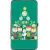 Hinged Wallet - Peanuts Holiday Christmas Tree Group Pose Greens