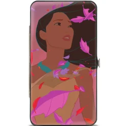 Hinged Wallet - Pocahontas Colors of the Wind Pose Leaves Pinks