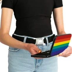 Hinged Wallet - Rainbow Print