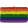 Hinged Wallet - Rainbow Stripe Painted