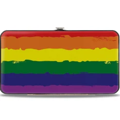 Hinged Wallet - Rainbow Stripe Painted