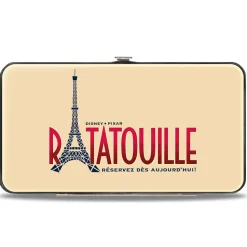 Hinged Wallet - Ratatouille Remy Eating Pose + Paris Logo Beige Reds Blues