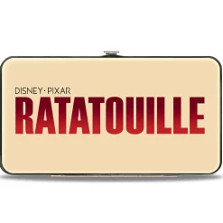 Hinged Wallet - Ratatouille Remy BON APPETIT Hiding Pose + Text Logo Beige Reds
