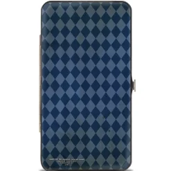 Hinged Wallet - RAVENCLAW Crest Stripes Diamonds Blues Gold