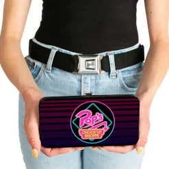 Hinged Wallet - Riverdale POP'S CHOCK'LIT SHOPPE Logo Stripes Black Pinks Blues