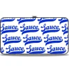 Hinged Wallet - SAUCE Baseball Script White/Blue