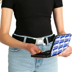 Hinged Wallet - SAUCE Baseball Script White/Blue