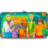 Hinged Wallet - Scooby Doo 5-Character Group Pose w Mystery Machine Turquoise Blues Orange